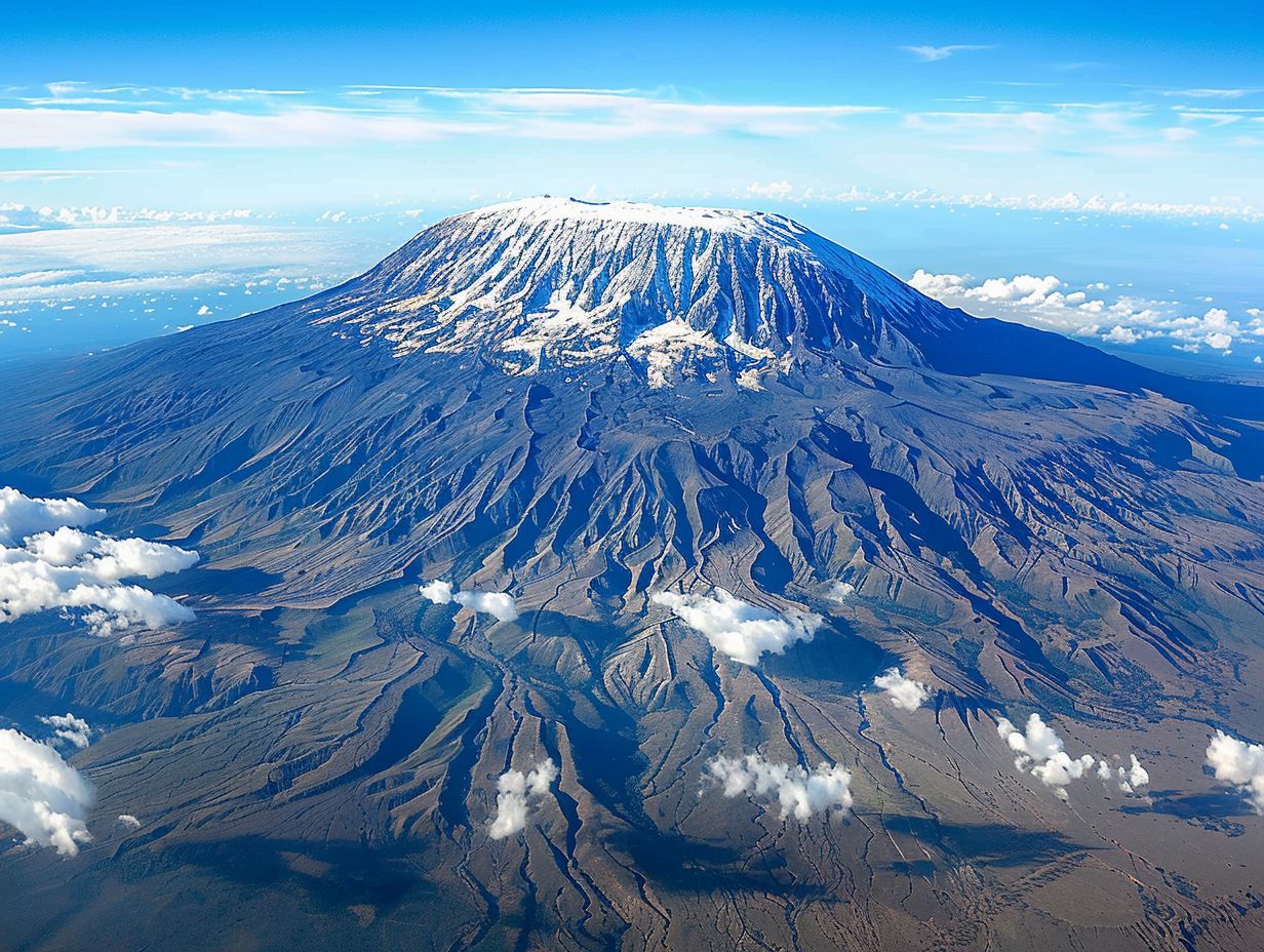 2. Were there any glaciers involved in the formation of Mount Kilimanjaro?